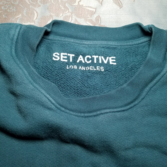 SET Active Crewneck Sweatshirt Dark Green Women's Size XL - Picture 3 of 7